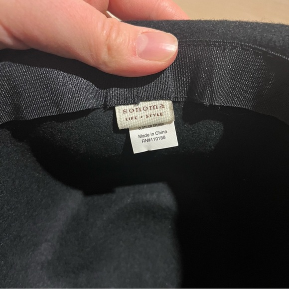 Sonoma Wool Hat With Cloth Flowers Women’s One Size Black Fedora - Picture 8 of 9